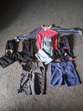 Multiples Kids Jogger Pants and Shorts Assortment - Gray, Black, Blue, Red